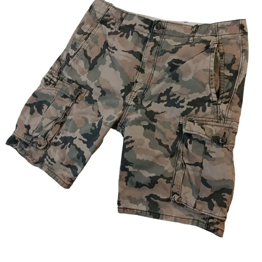 Levis Cargo Shorts‎ Mens 36 Woodland Camo Outdoors Hiking Gorp Core Beach